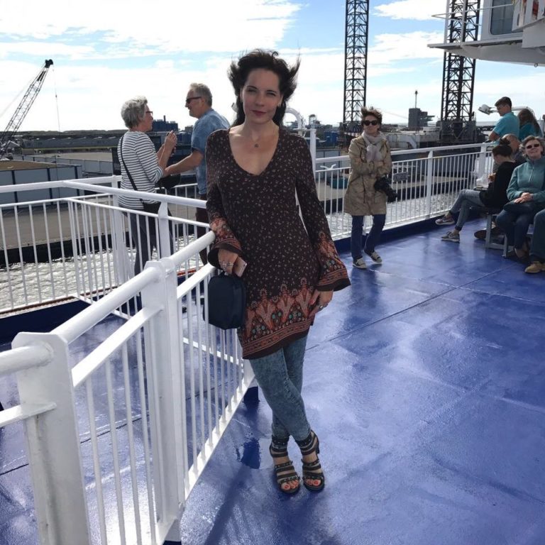 Anita on the Ferry to Scotland